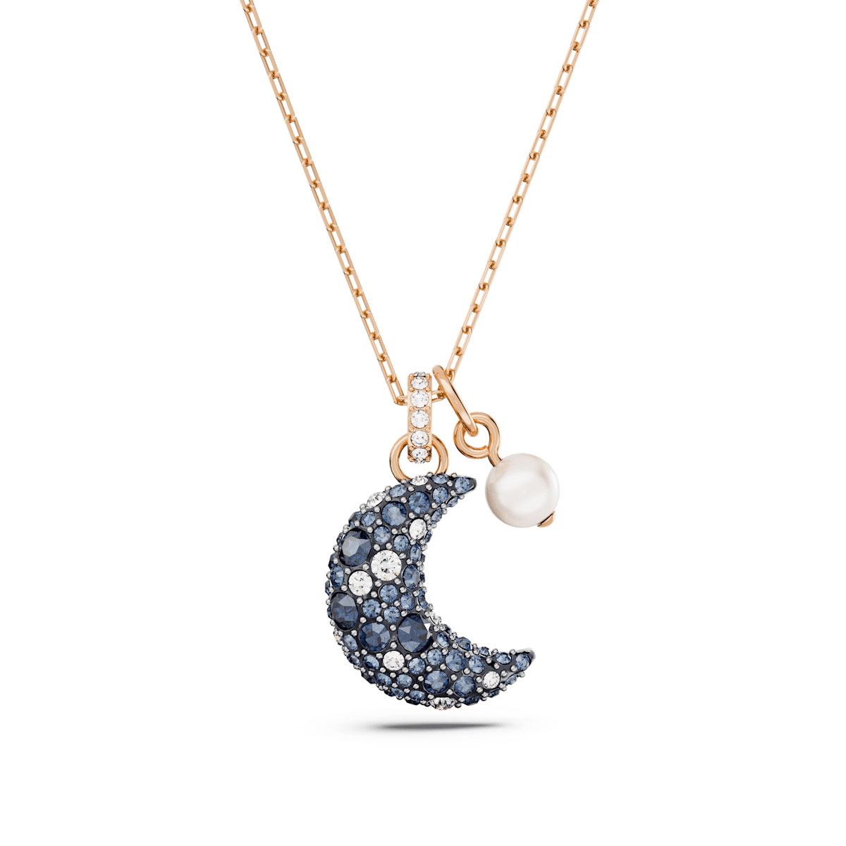 Swarovski Jewelry Multicolored Luna Rose Gold Pendant Necklace